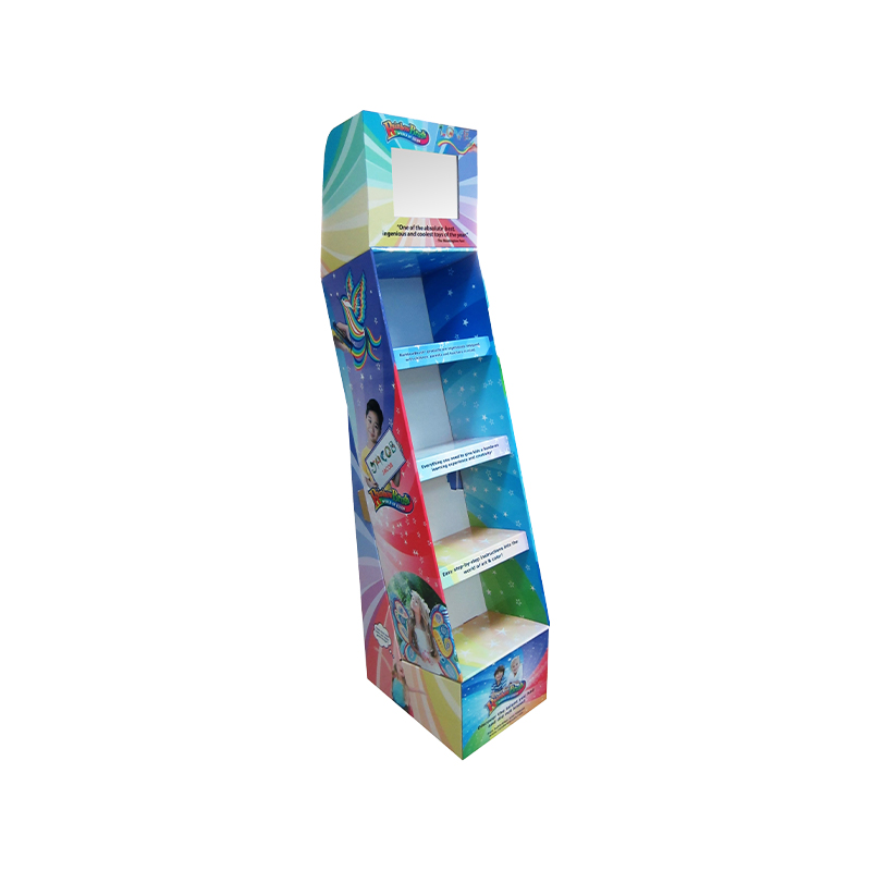Simpleng istraktura ngunit maliwanag na kulay tradisyonal na corrugated pop display stand