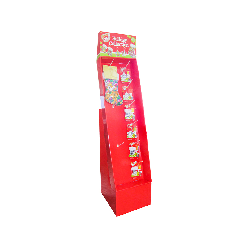 Malakas na Festive Red Cardboard Display Rack para sa Christmas Peripheral Products