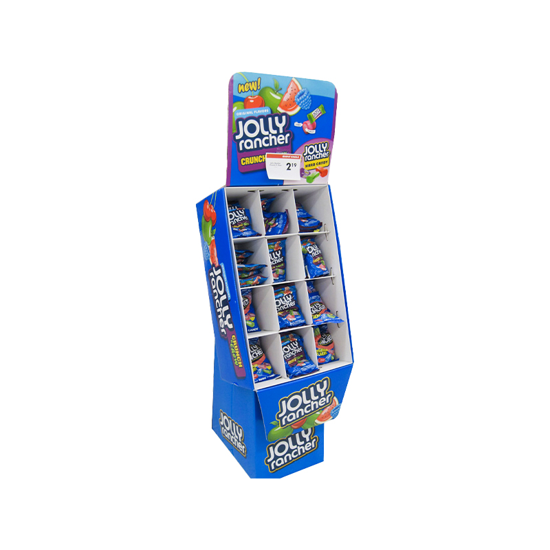 Sturdy corrugated bulsa display racks na may base at header para sa mga benta ng tingi